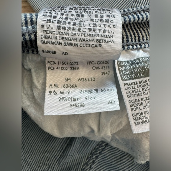 Levi's 524 Ultra Low Rise Skinny Leg Jeans Womens Blue White Striped Size 26x32 - Picture 5 of 6